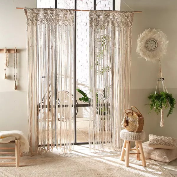 Cortina de hilo (90x 200 cm) Macram Beige