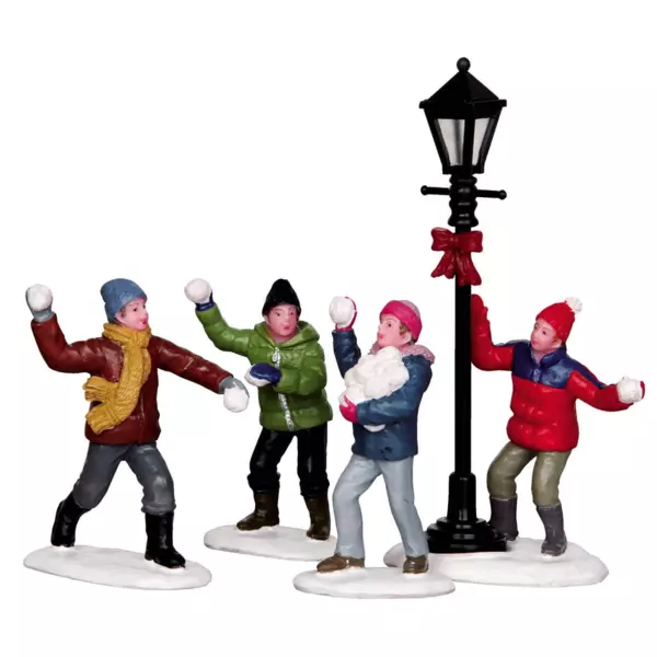 Personajes Lemax batalla en la nieve