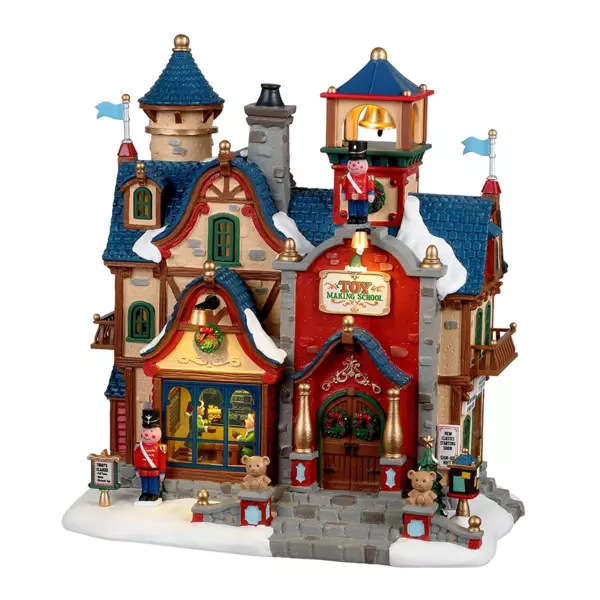Village de Noël Lemax à piles lumineux Ecole de la fabrique de jouet
