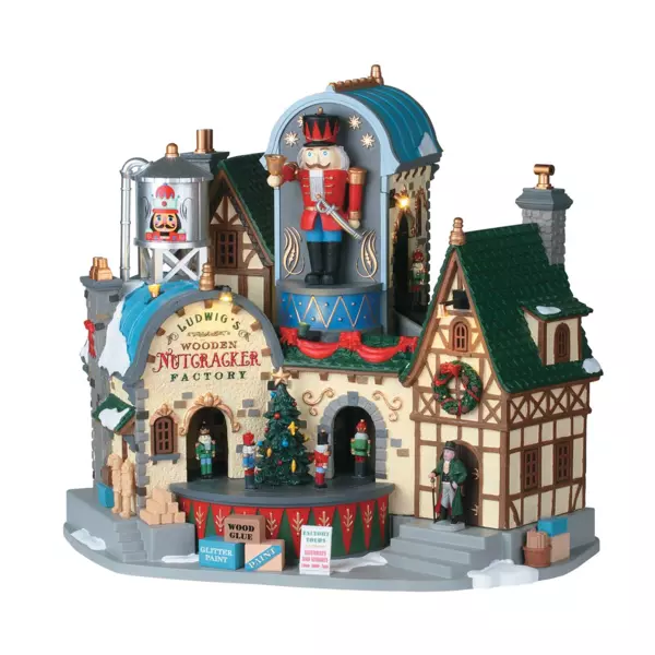 Lemax verlicht kerstdorp met muziek en beweging De notenkrakersfabriek 
