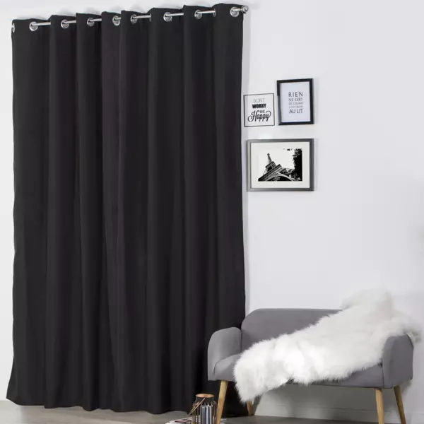 Rideau occultant isolant (140 x 260 cm) Isaia Noir