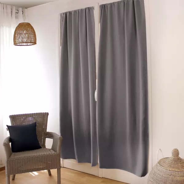 Rideau occultant passe-tringle (90 x 210 cm) Night Gris foncé