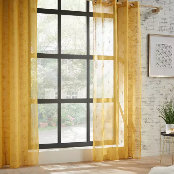 Voilage œillets (140 x 240 cm) Mia Jaune ocre