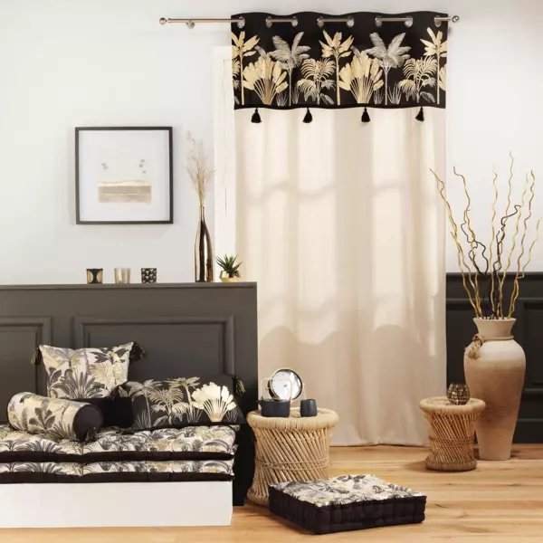 Gardin i bomuld (140 x 240 cm) Karaba Sort