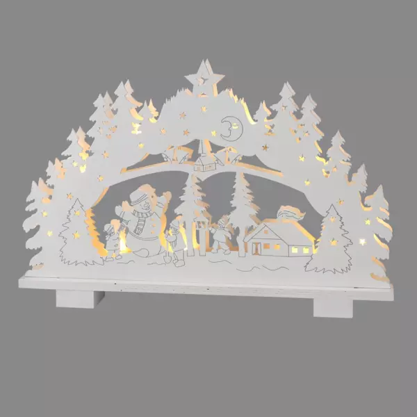 Village enchanté de madera iluminada 10 LED Blanco cálido