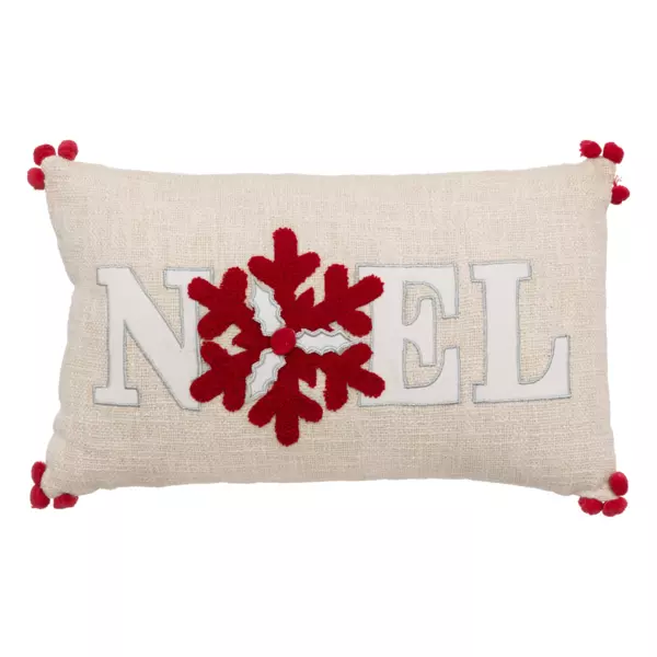 Weihnachtskissen rechteckig (40 cm) Schneeflocke Beige
