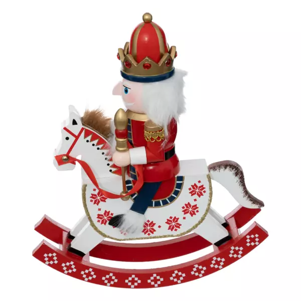 Soldat casse-noisette (H29 cm) Cheval à bascule