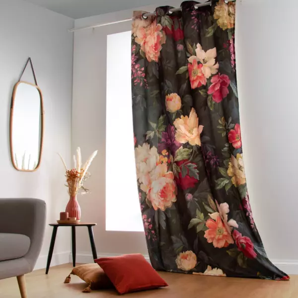 Cortina semi opaca (145 x 250 cm) Pivoine Rojo