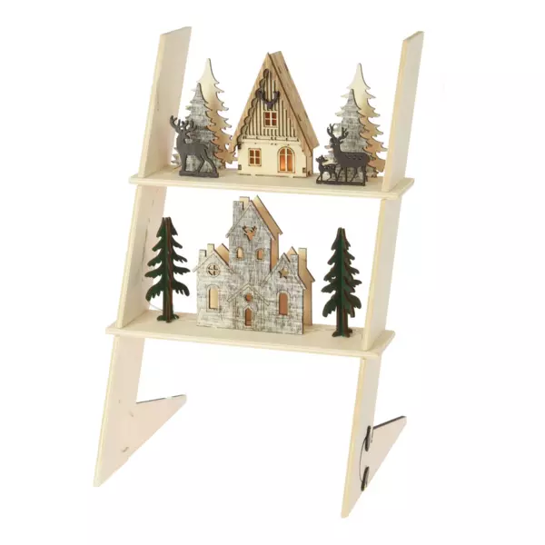 Rek ladder met huis warm wit