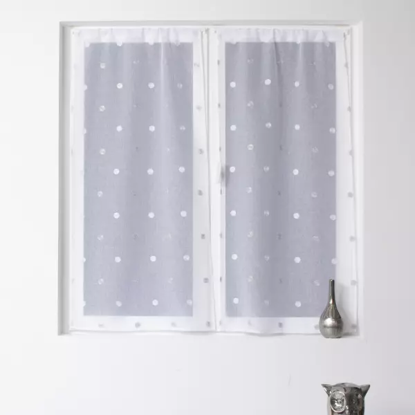 Par de visillos (60 x 160 cm) Smarties Blanco