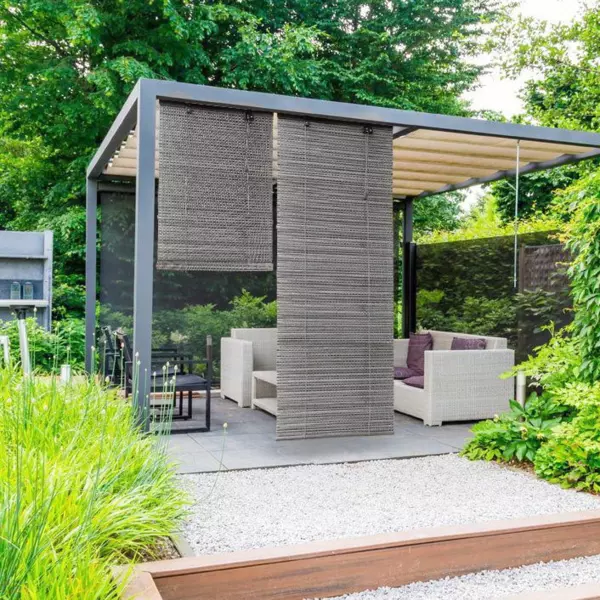 Tenda a rullo con lamelle (90 x 180 cm) Bambù Grigio chiaro / Grigio scuro
