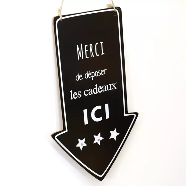 Pancarte lumineuse à piles (H40 cm) Dépôt de cadeaux Blanc chaud