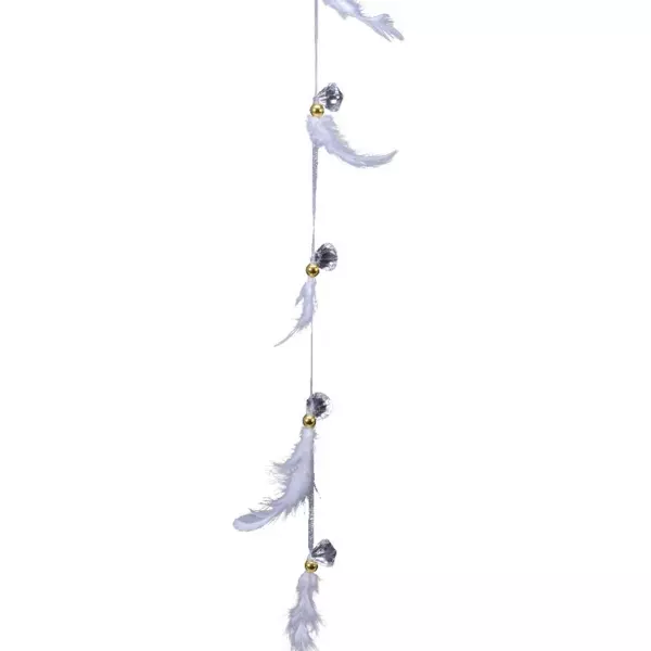 Guirnalda Plumas y perlas Blanco