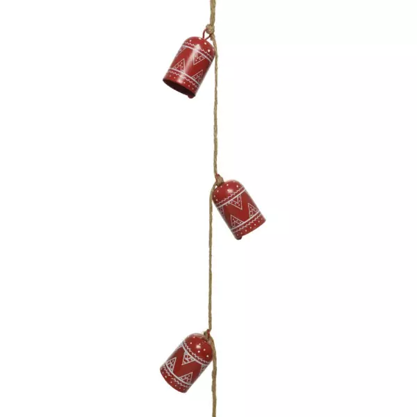 Guirlande déco (1,10 m ) Cloches de Noël Rouge