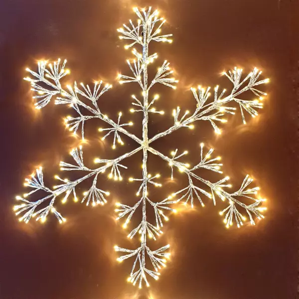 Flocon de Noël lumineux 336 LED (H78 cm) Flash Blanc chaud