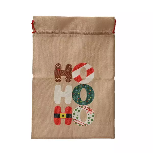 Bolsa regalo de tejido Ho ho ho Multicolor
