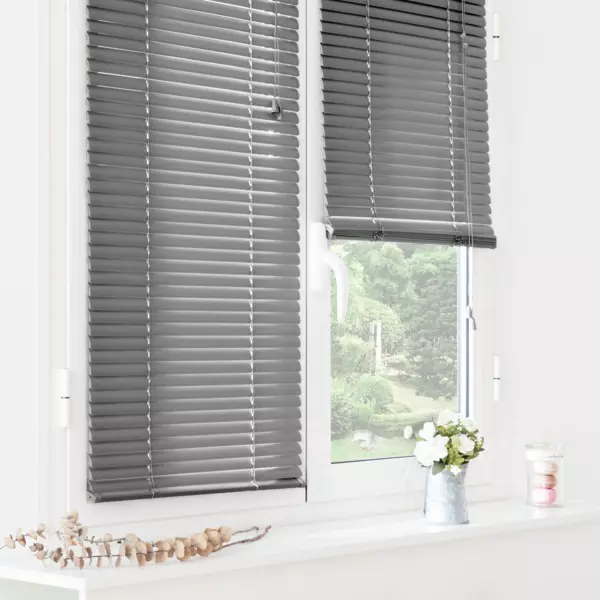 Estor veneciano (90 x 180 cm) PVC Gris antracita
