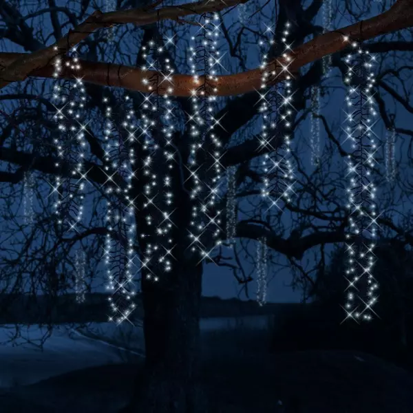 Cascada luminosa efecto de nevada L2 m Blanco frío 480 LED CN