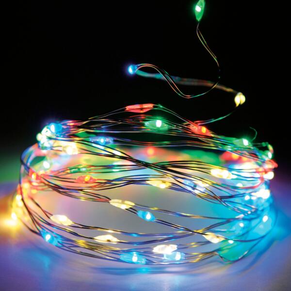 Guirlande lumineuse Micro LED 2 m Multicolore 40 LED CA à piles