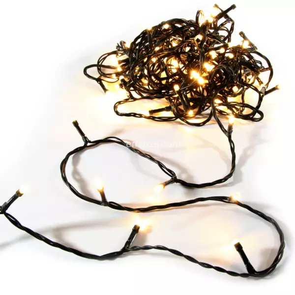 Guirlande lumineuse 10 m 100 LED câble vert Timer Blanc chaud