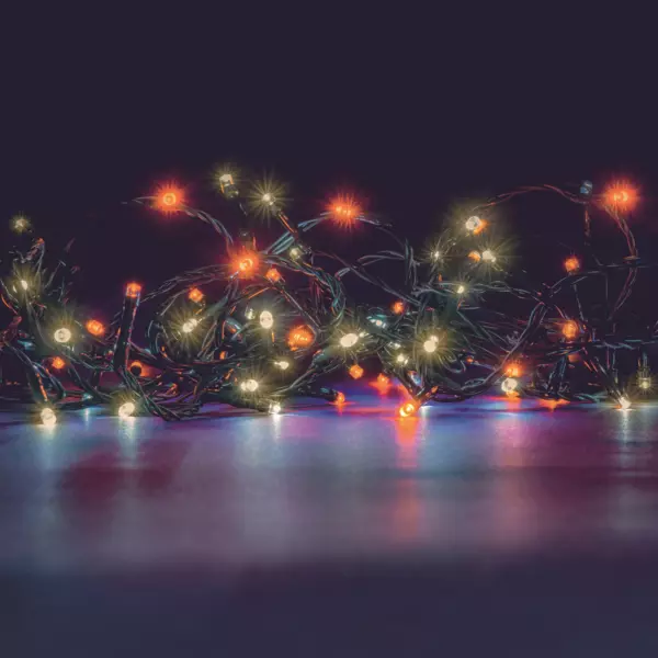 Ghirlanda luminosa Bicolore 16 m Bianco caldo e arancione 192 LED