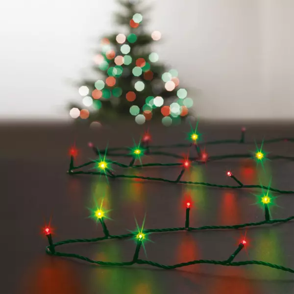 Guirlande lumineuse 30 m 300 LED câble vert Timer Bicolore Vert et rouge