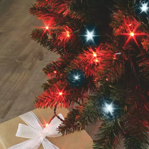 Luces de Navidad Bicolor Flashing light 8 m Rojo y blanco frío 128 LED