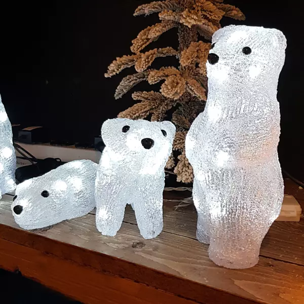 Familia de osos luminosos Teo a pilas Blanco frío 16 LED