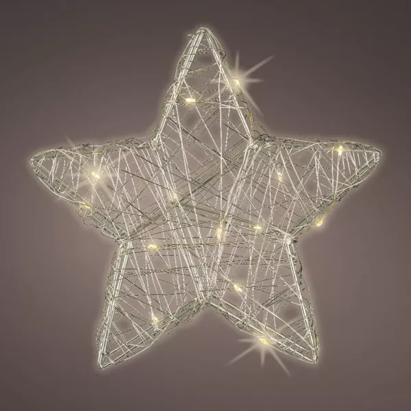 Étoile lumineuse à piles (H19 cm) Antartica Blanc chaud