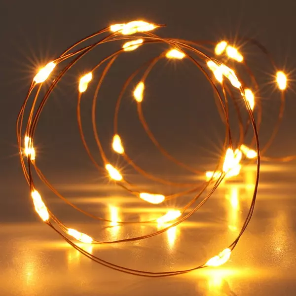 Micro-LED Lichterkette 2 m Extra warmweiß 100 LEDs CO à piles