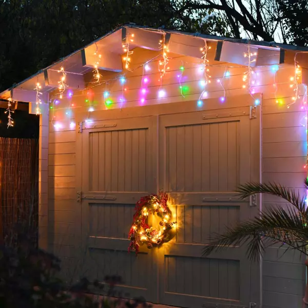 IJspegellichtsnoer Timer L 6 m Veelkleurig 80 LED koppelbaar