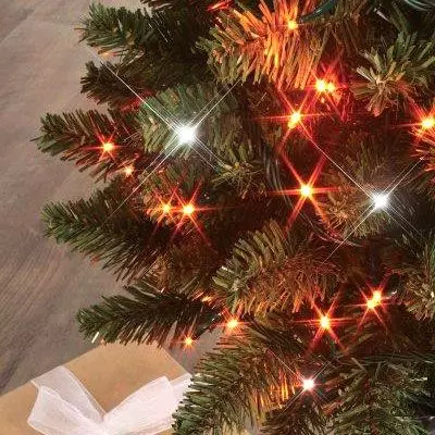 Guirlande lumineuse 8 m 128 LED câble transparent Flashing light Bicolore Orange et blanc froid