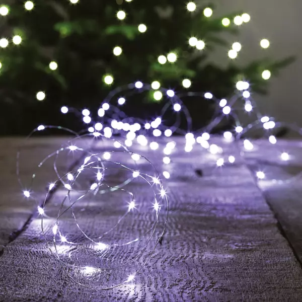 Luces de Navidad Solar 20 m Blanco frío 200 Micro LED Coper CA