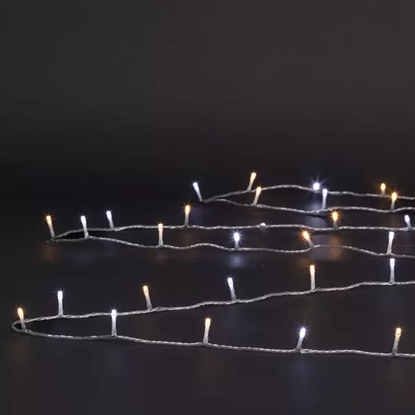 Guirlande lumineuse 30 m 300 LED câble transparent Timer Bicolore Blanc chaud et froid