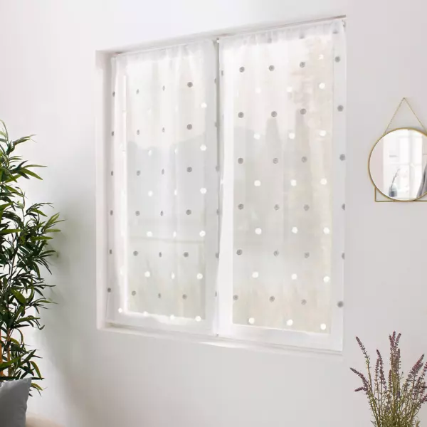 Par de visillos (60 x 120 cm) Smarties Blanco