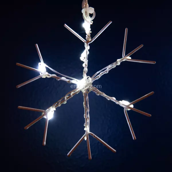 Guirlande stalactite 3 m 80 LED Flocons Blanc froid