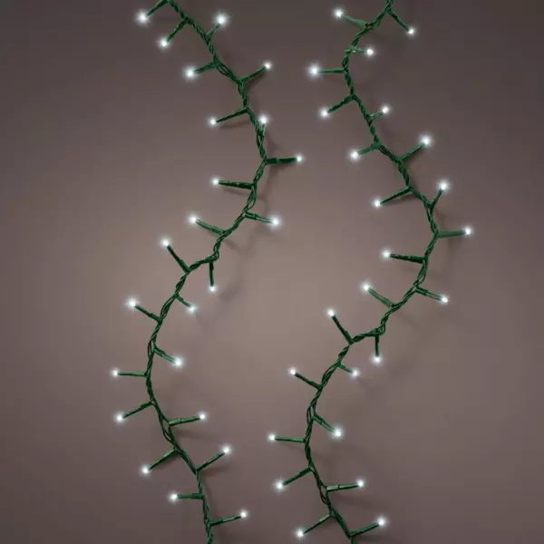 Guirlande lumineuse raccordable 11 m 500 LED câble vert Compact Blanc froid