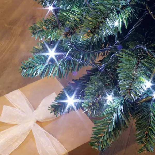 Guirlande lumineuse 16 m 192 LED câble vert Flashing light Blanc froid 