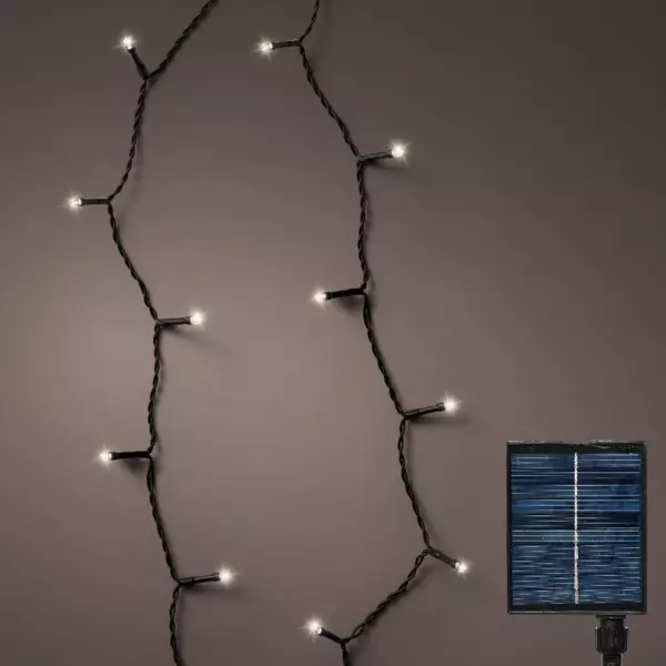 Solcelledrevet lyskæde 27 m 360 LED sort kabel Genopladelig Varm hvid