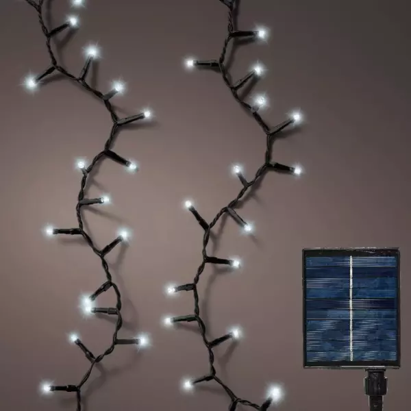 Luces de Navidad Solar rechargeable 22,50 m Blanco frío 1000 LED