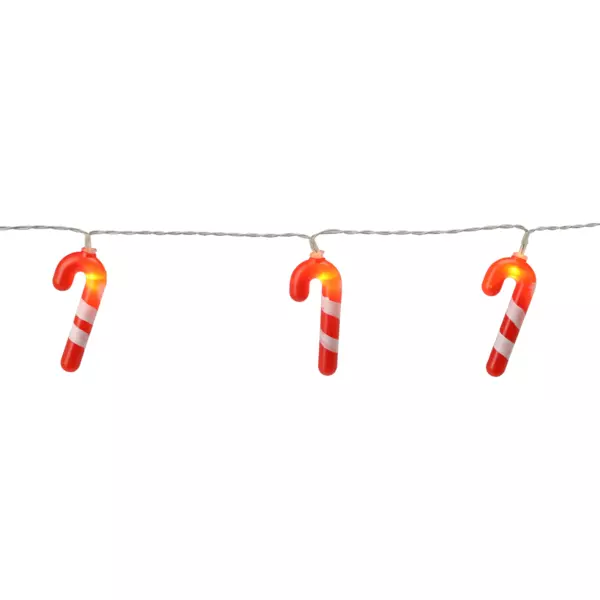 Batteridrevet lyskde med 10 LED (1,35 m) Sukkerstok Varm hvid