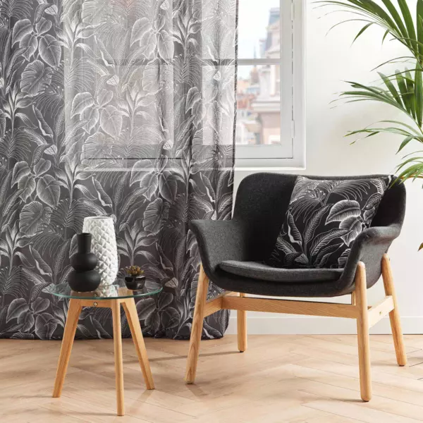 Vitrage (140 x 240 cm) Cabana Zwart