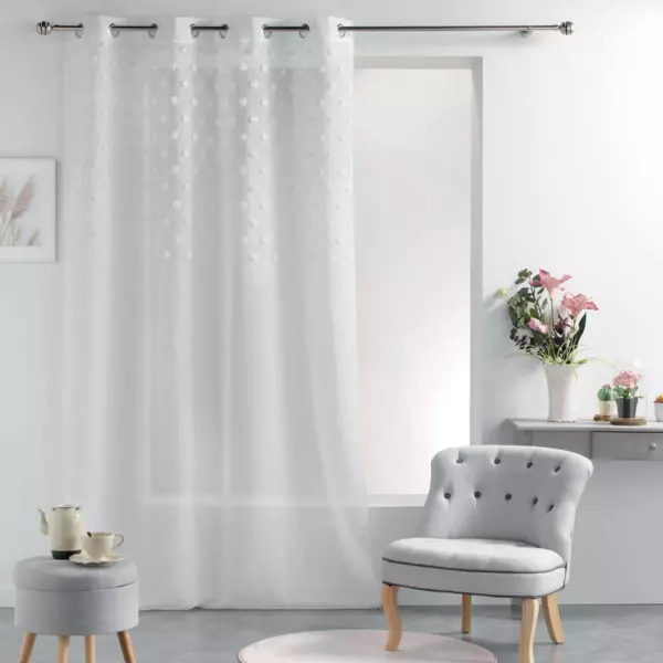 Rideau Voilage Vintage En Guipure Blanche - Dimensions 78 Cm Haut X 4,15 M Large - Fait Main Années 70