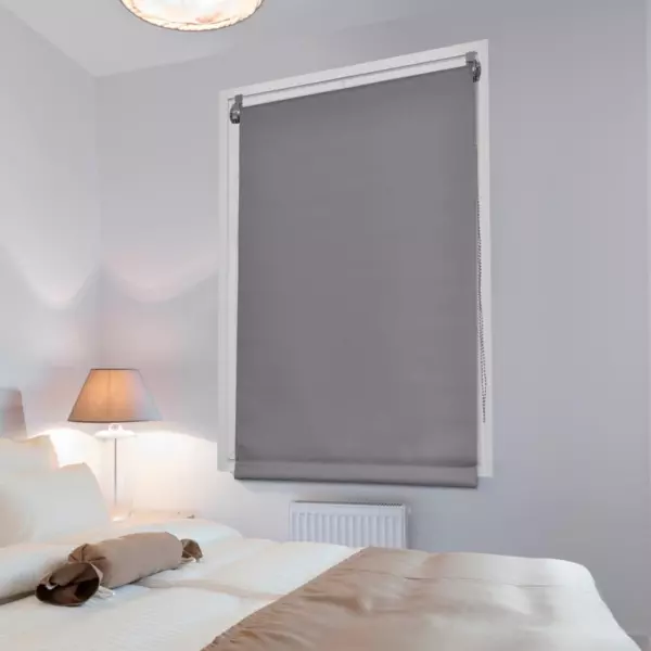 Tenda a rullo oscurante (45 x H90 cm) Tinta unita Grigio