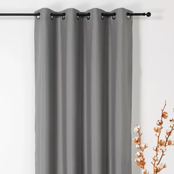 Rideau ignifugé (135 x 240 cm) Double Natte Gris