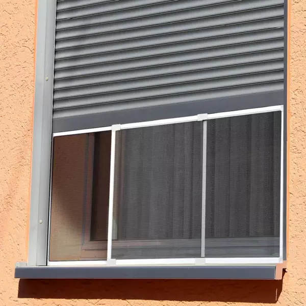 Moustiquaire fenĂŞtre cadre extensible (H50 x L 70 / 130 cm) Blanc et gris