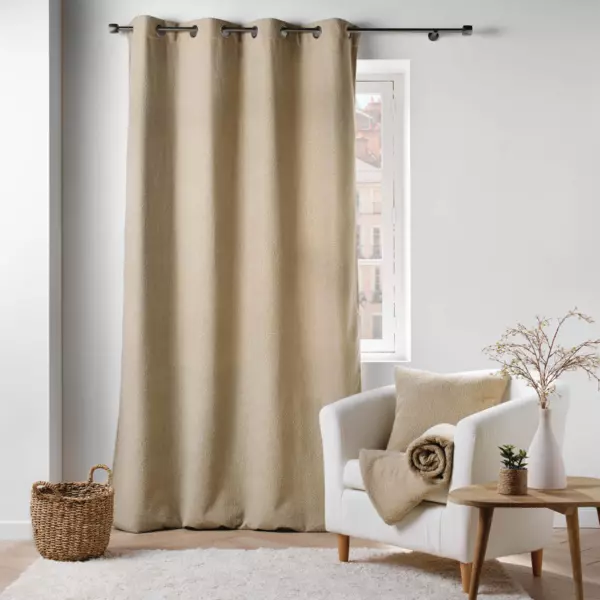 Cortina con rizos (140 x 240 cm) Woly Beige