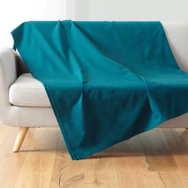 Plaid polycoton (180 x 220 cm) Lucile Bleu