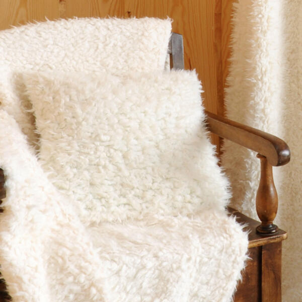Kussenhoes imitatie schapenvacht (40 cm) Mouton Wit
