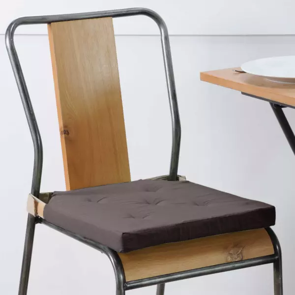 Galette de chaise carrée scratch (40 x 40 cm) Duo Gris foncé